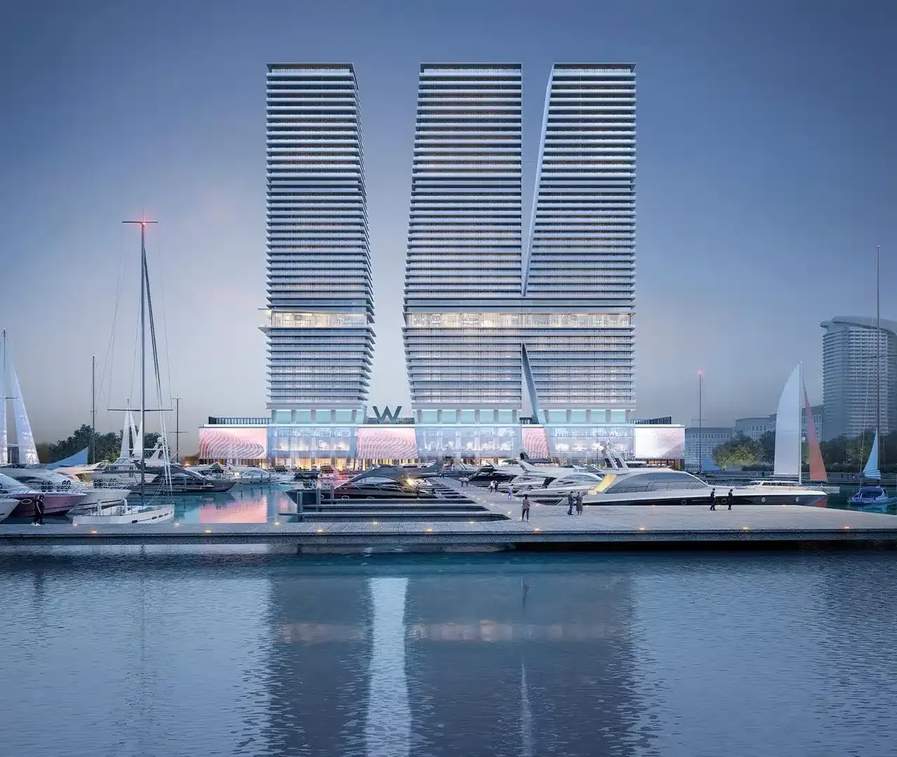 W Residences Dubai Harbour waterfront exterior
